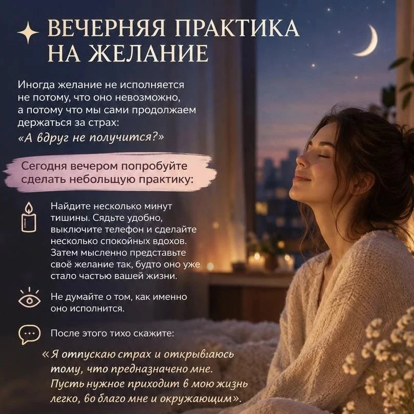 🌙 ВЕЧЕРНЯЯ ПРАКТИКА НА ЖЕЛАНИЕ ✨