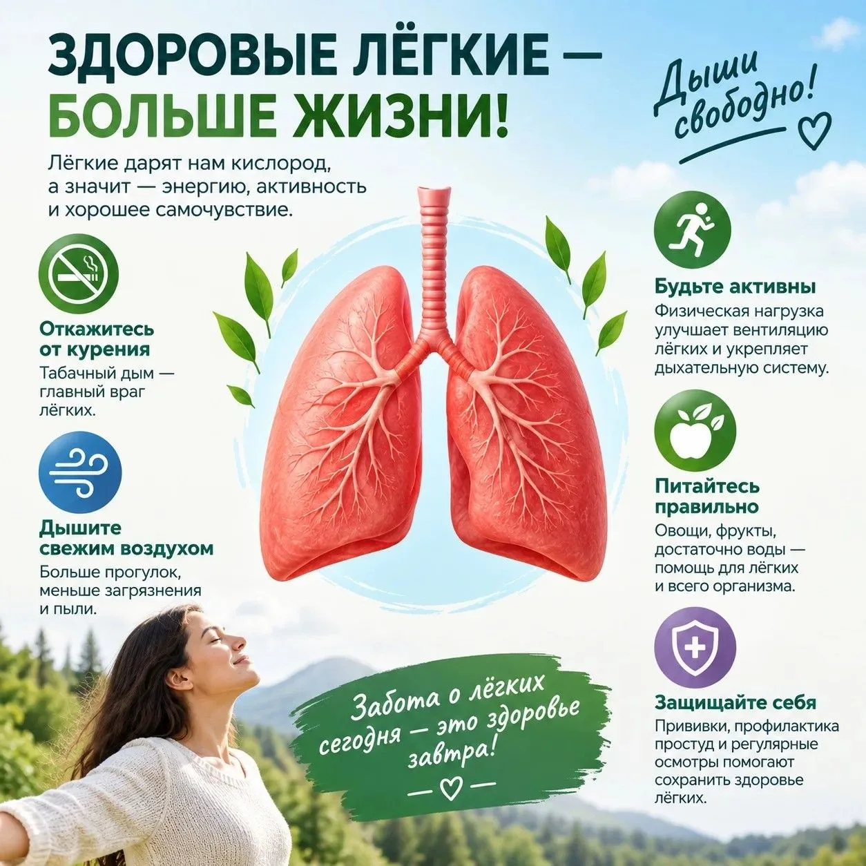 🫁 Ваши лёгкие не умеют брать выходные. А вы умеете о них заботиться?