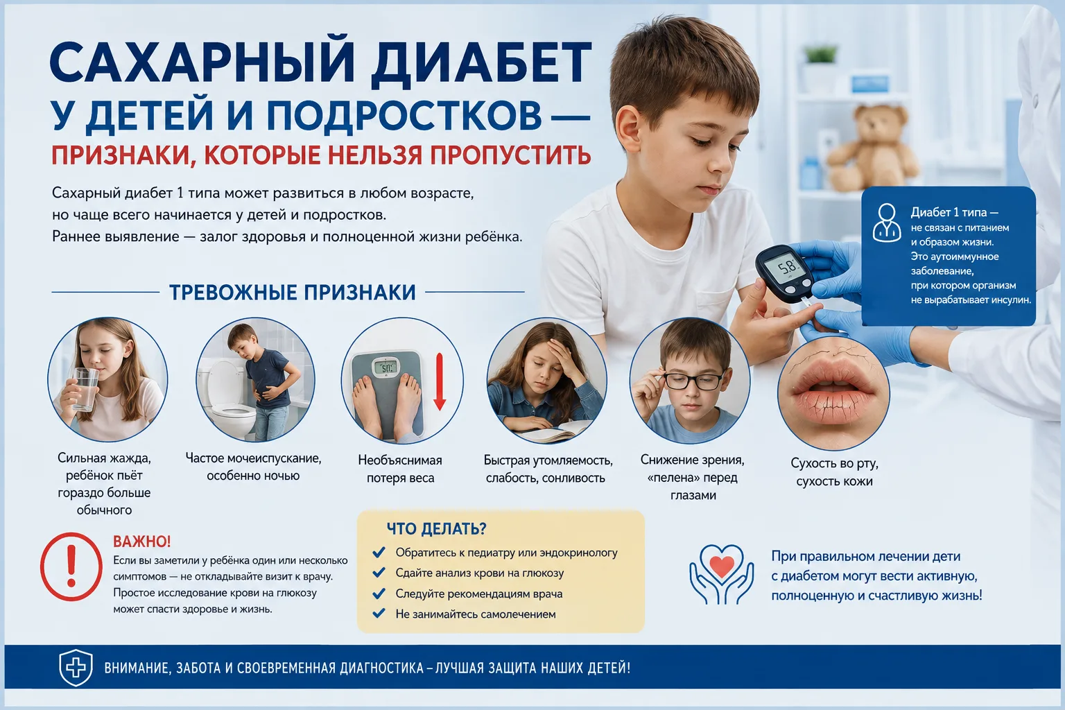 🍬 Сахарный диабет у ребёнка: признаки, которые нельзя пропустить