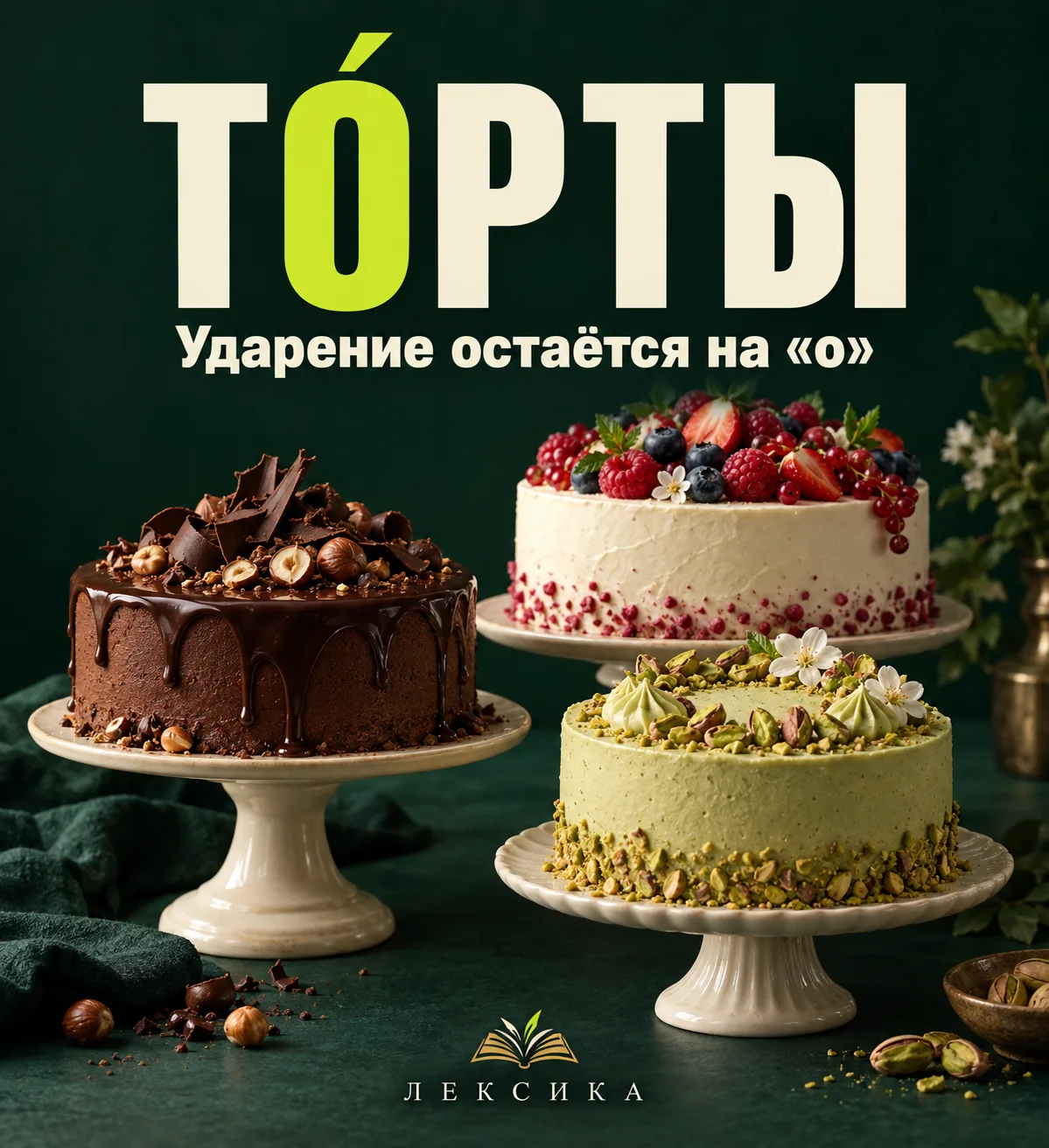 🍰 Тортов много. Правильное ударение — одно.