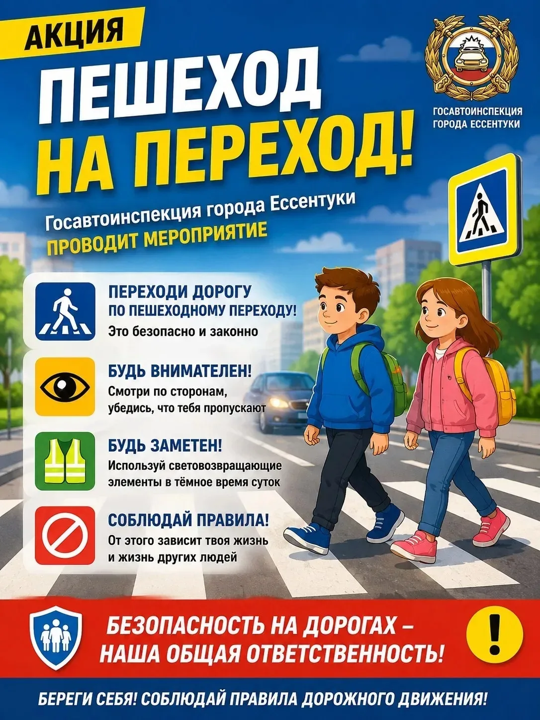 В Ессентуках стартовало профилактическое мероприятие «Пешеход на переход!»

С 11 по 19 июня на терри