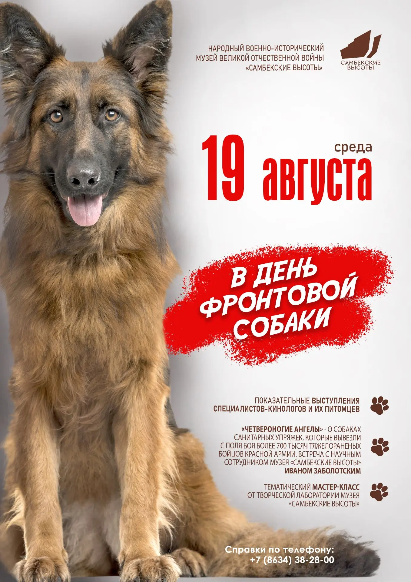 🐕 19 августа в музее «Самбекские высоты» пройдут мероприятия, посвященные Дню фронтово...