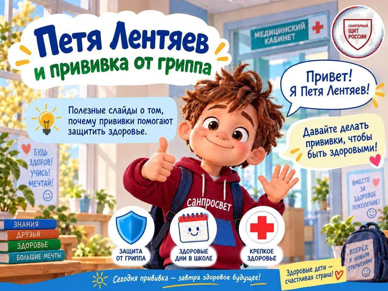 Петя Лентяев точно знает: вакцинация – это дело, которым нельзя пренебрегать.💯