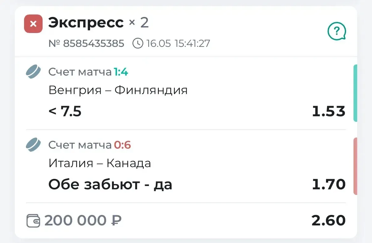 Всех приветствую!🤝   По вчерашнему двойнику на ЧМ ловим минус. Единственную шайбу, которую смогли за