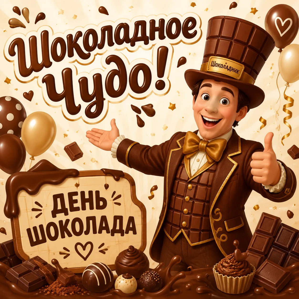 Сценарий праздника для детей на День шоколада  “Шоколадное чудо!”
Ведущая: Здравствуйте, дорогие реб