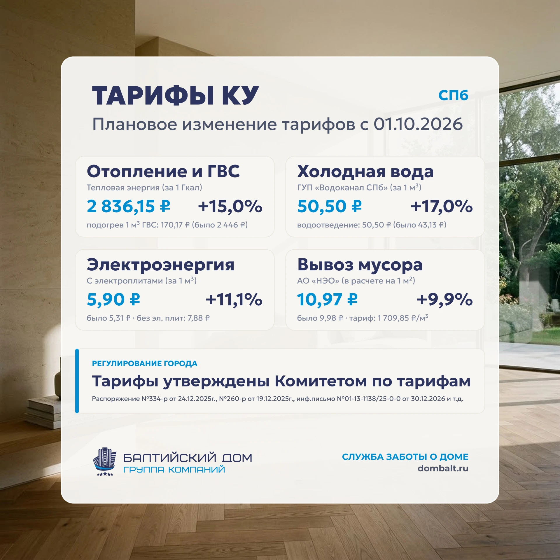 📊 Изменение тарифов на коммунальные услуги с 1 октября