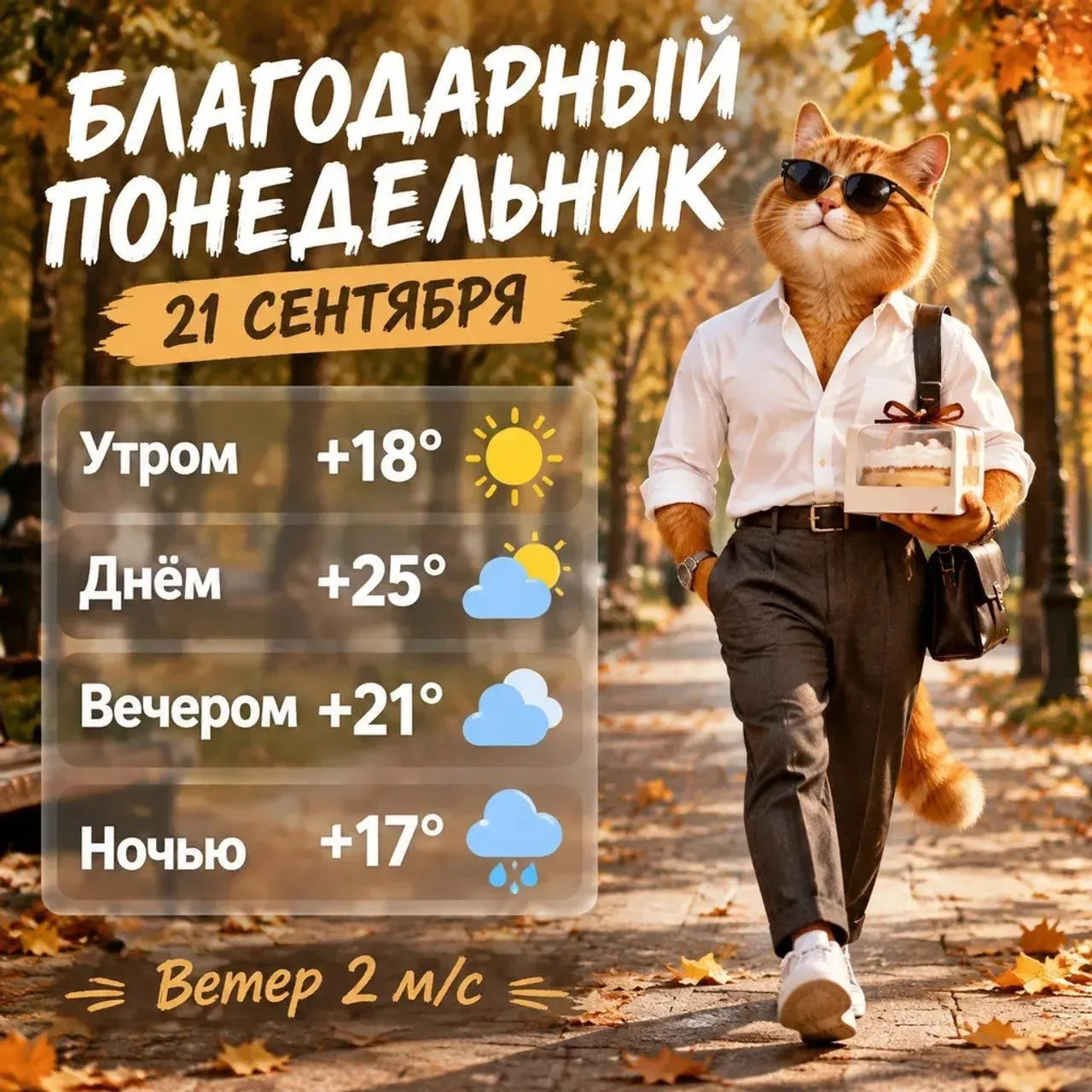 Этот сентябрь всеми силами держит нас мыслями в лете! Понедельник тоже будет по-летнему...