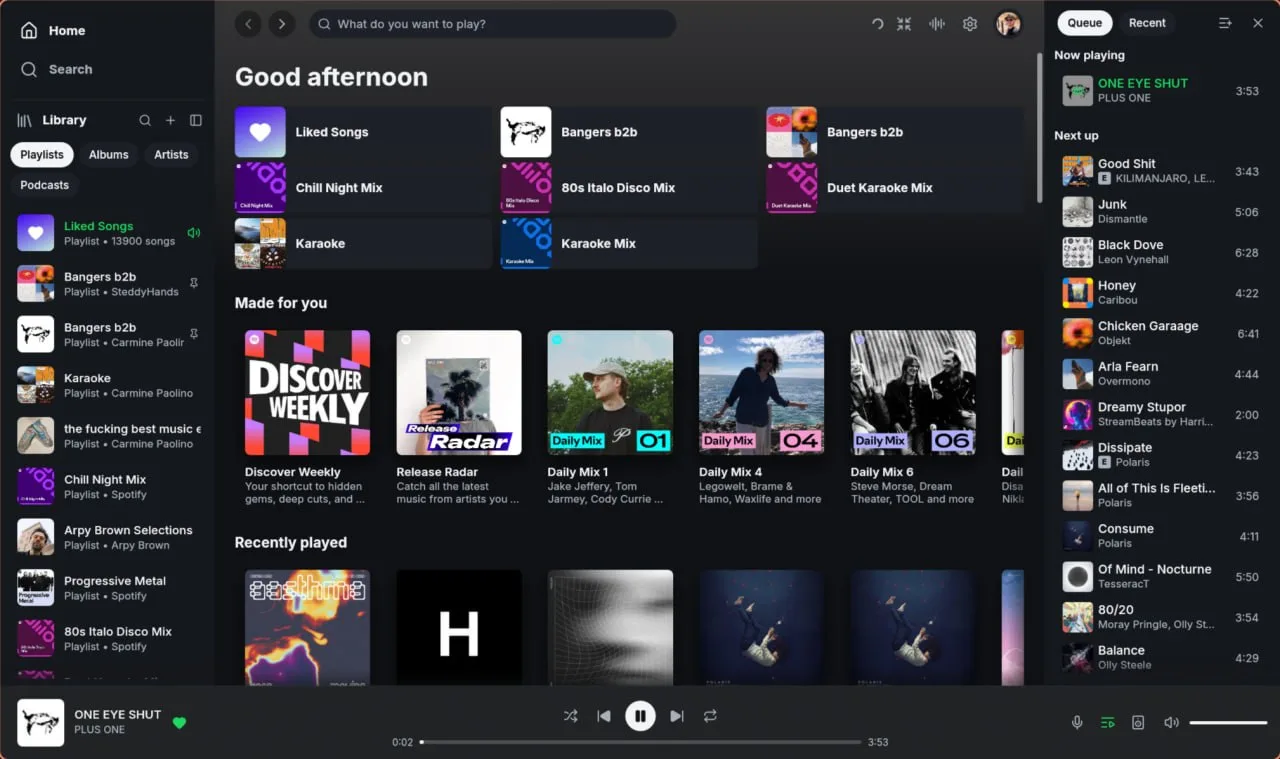 Быстрый нативный клиент Spotify