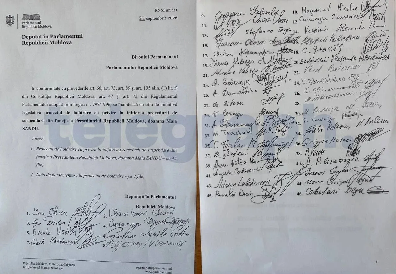 ❗️Оппозиция Молдавии официально запустила процедуру отстранения Майи Санду от должности...