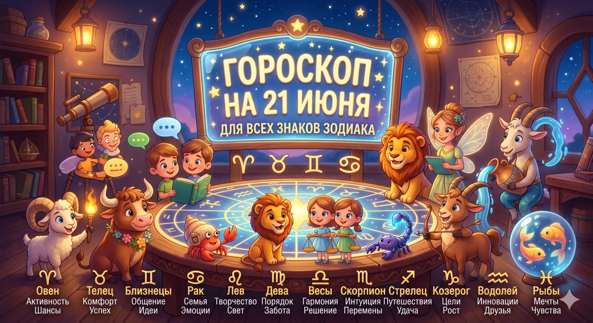 Вот ваш астрологический гид на воскресенье, 21 июня 2026 года. День проходит под знаком летнего солн
