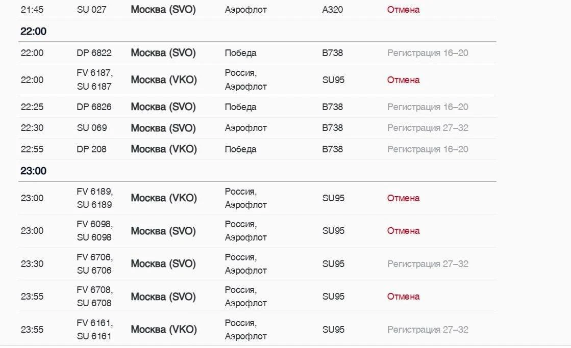 ✈️ Более 20 рейсов из Петербурга в Москву отменили из-за последствий атак БПЛА