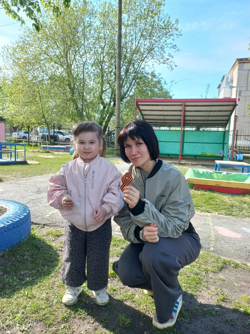 Ребята младшей группы 1 "Бусинки" присоединились к акции "Георгиевская ленточка".