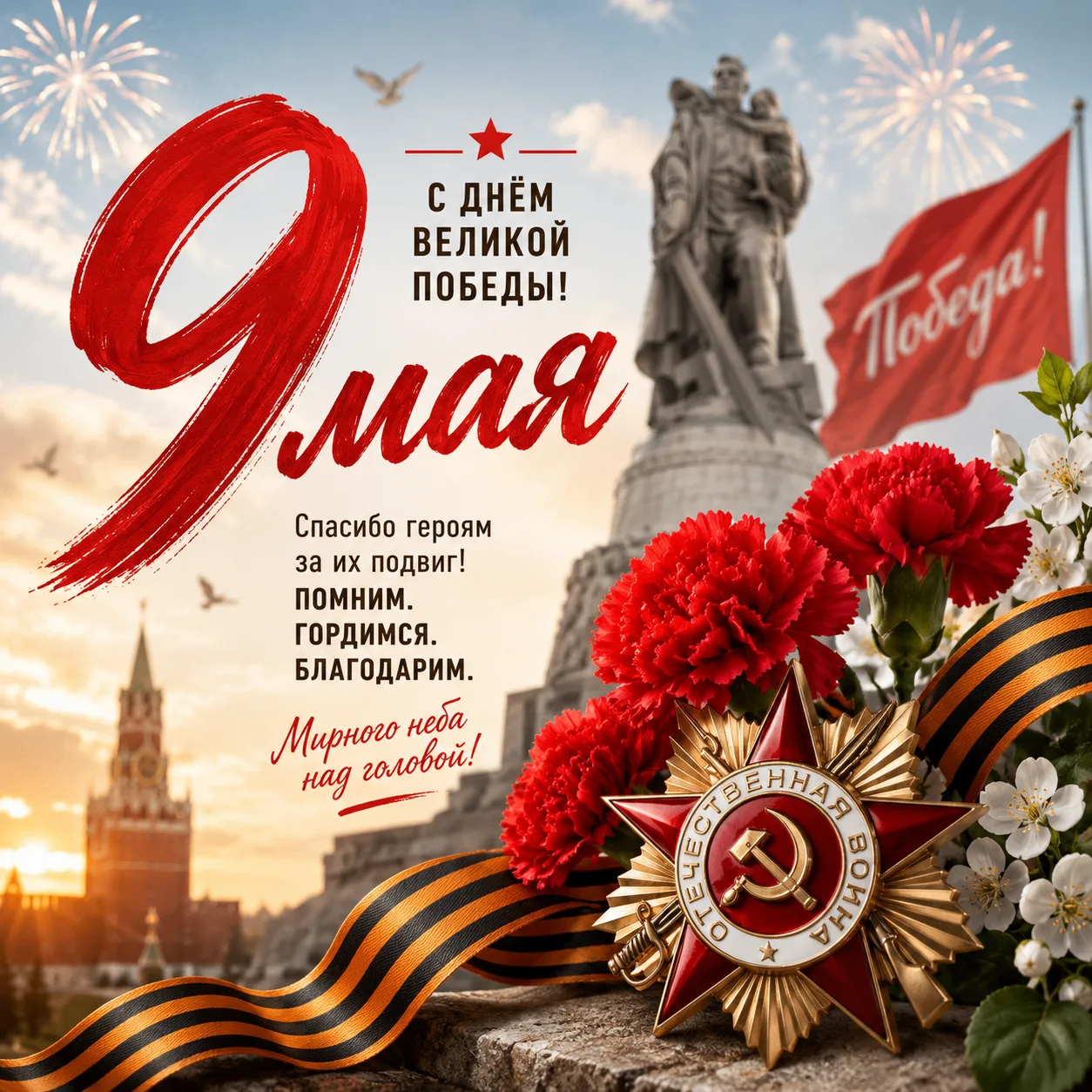 Всех с праздником Великой Победы 🌟 В каждой семье есть герой войны. Помним и любим 🩷П...