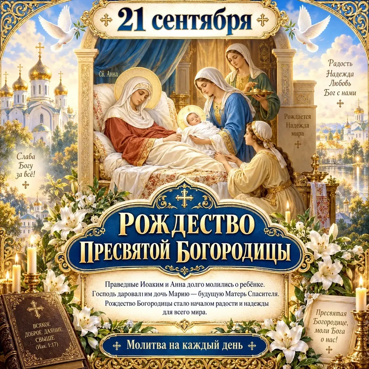 🙏 21 сентября — Рождество Пресвятой Владычицы нашей Богородицы и Приснодевы Марии
