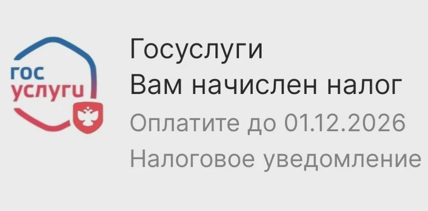 Госуслуги рассылают налоговые уведомления