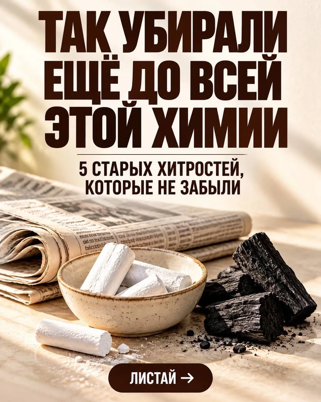 🧽Так убирали ещё до всей этой химии