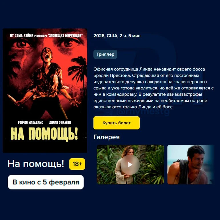 ☄️ Кровавый триллер «На помощь!» от Сэма Рэйми ВЫШЕЛ в российских кинотеатрах — фильм получил прекра