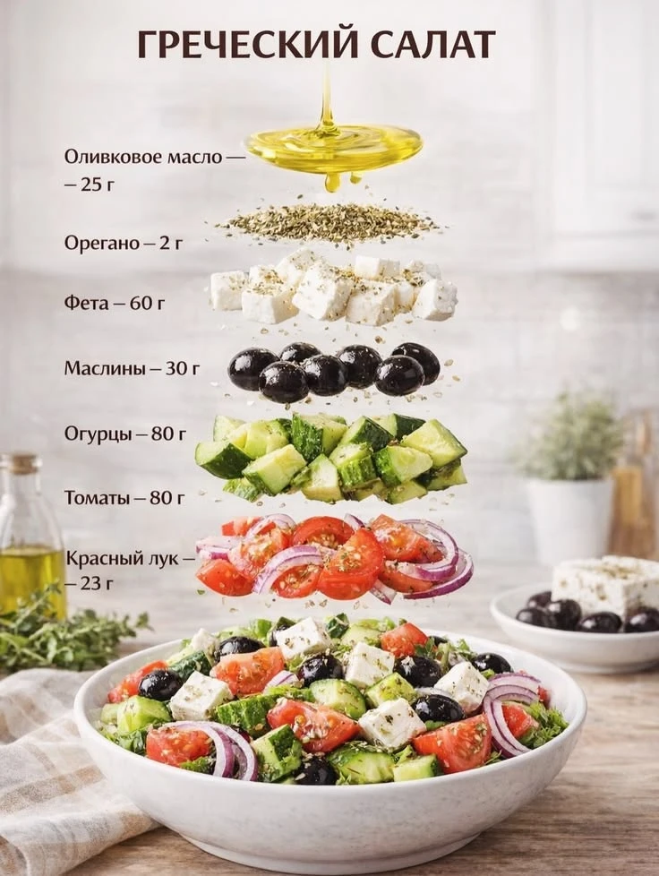 Греческий салат с йогуртом