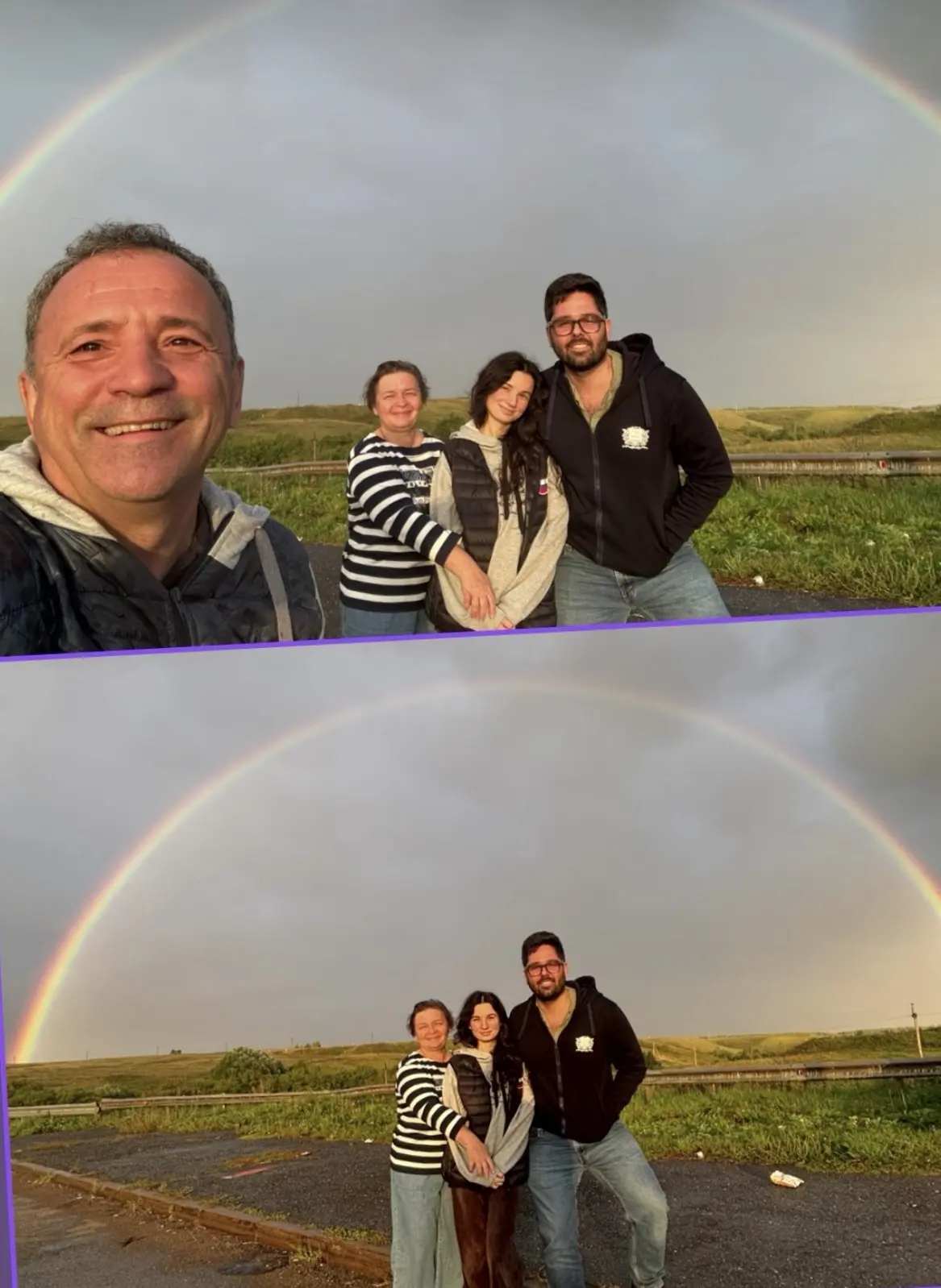 В летний день с семьей под волшебной радугой 🌈. Где-то ок. Кандыркуля по дороге в Татарию