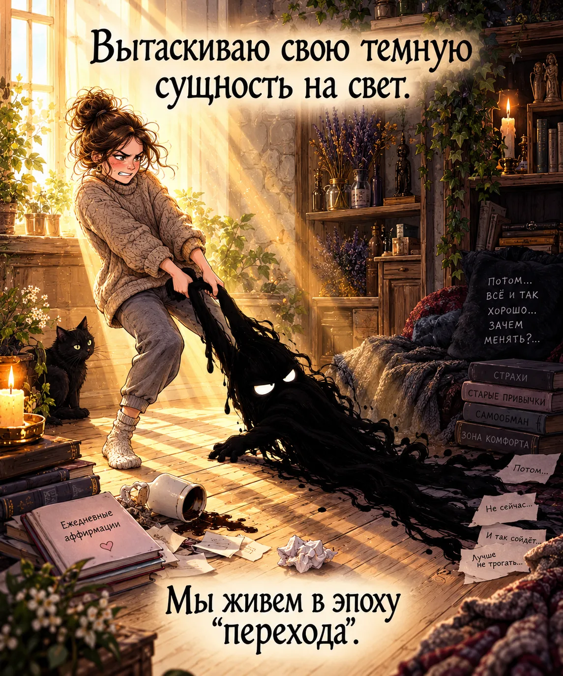 🌑✨ Вытащить свою теневую сторону на свет — непростая, болезненная, но необходимая рабо...