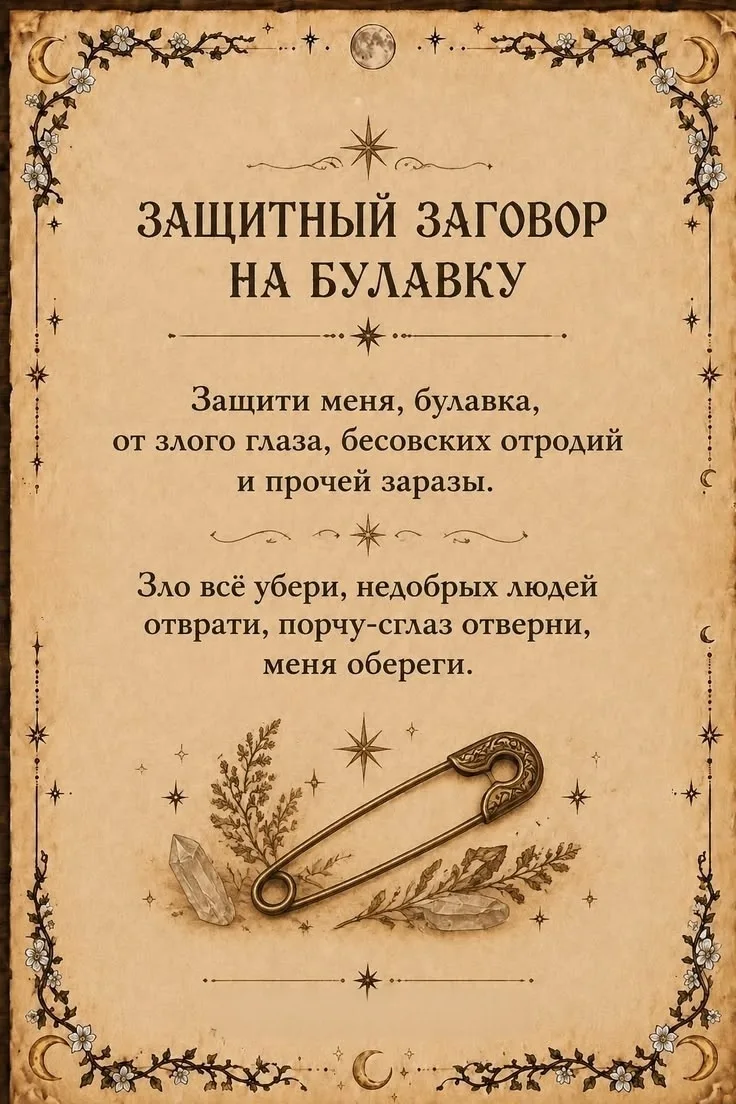 Заговор на булавку🙏