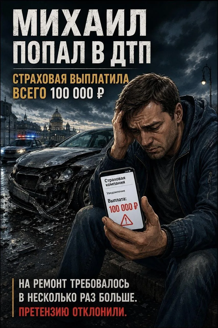 «Страховая перевела 100 000 ₽. На ремонт нужно было в несколько раз больше...»

После ДТП Михаил был