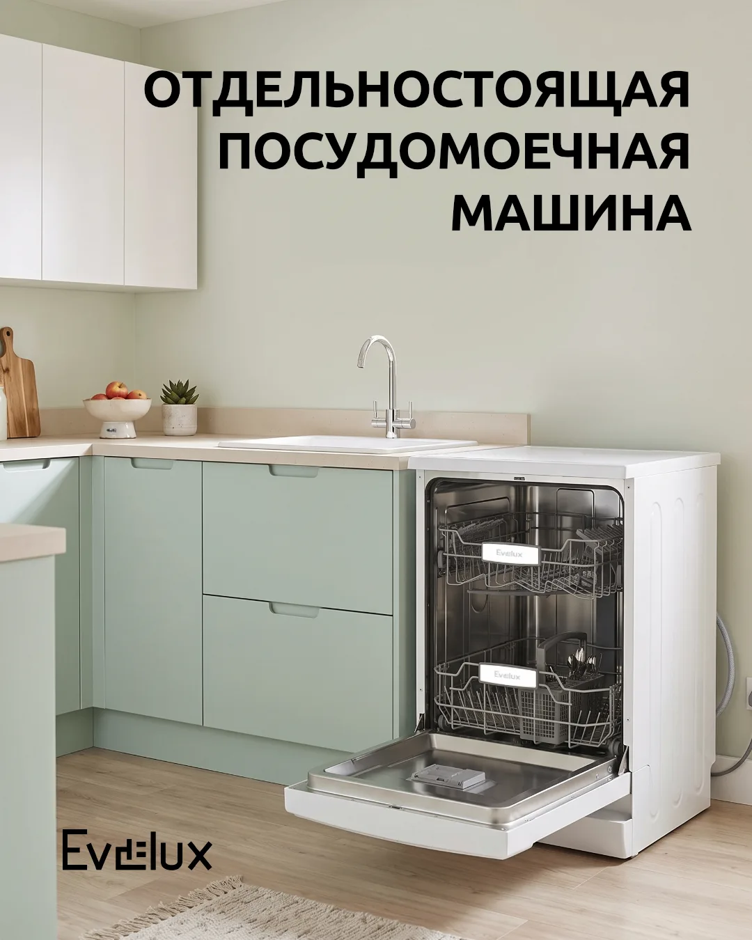 Если в вашей кухне не предусмотрено место для встраиваемой посудомоечной машины, оптима...