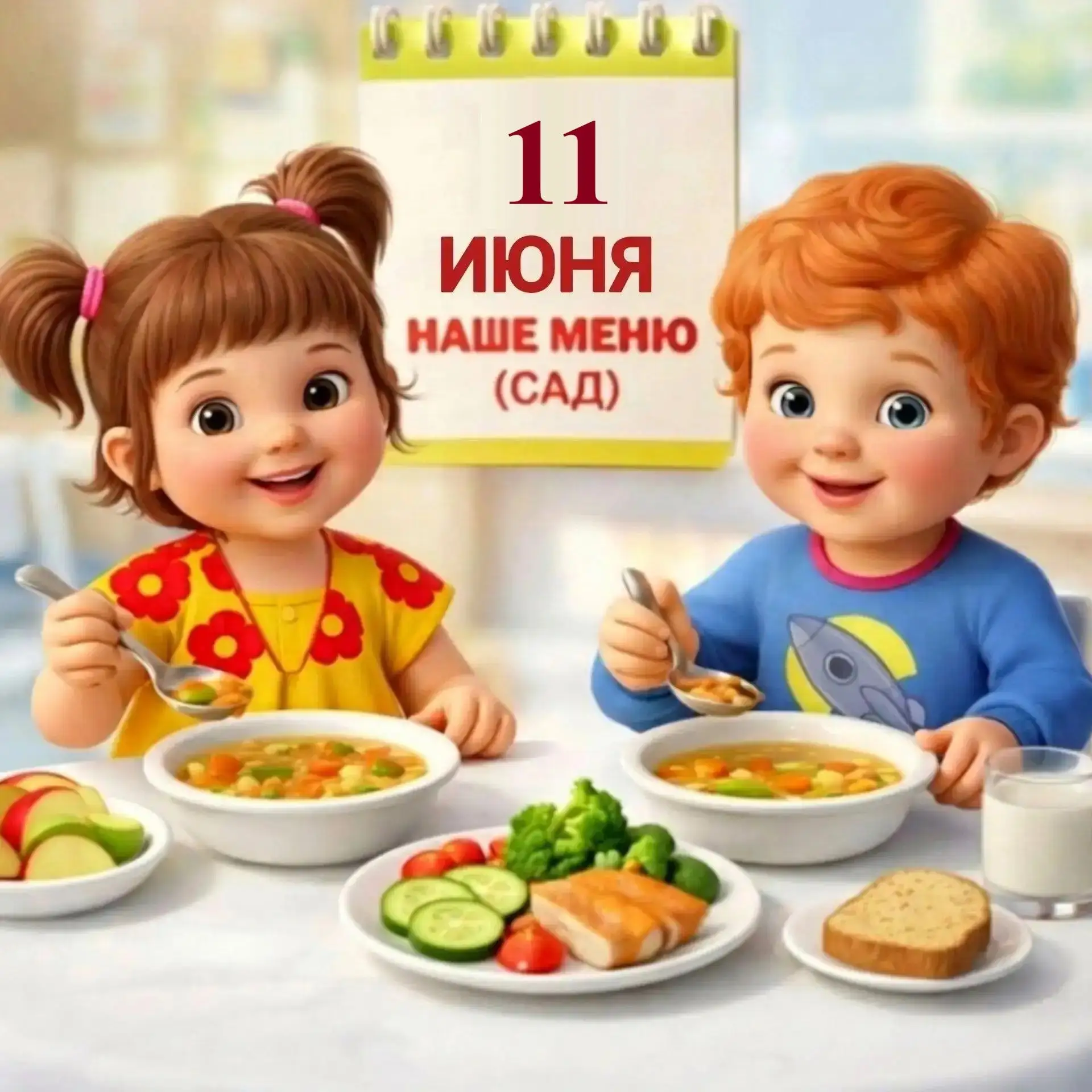 🍽️Меню нашего детского сада (Сад) на 11.06.2026
Дорогие родители! 
🍲Представляем вам меню на сегод