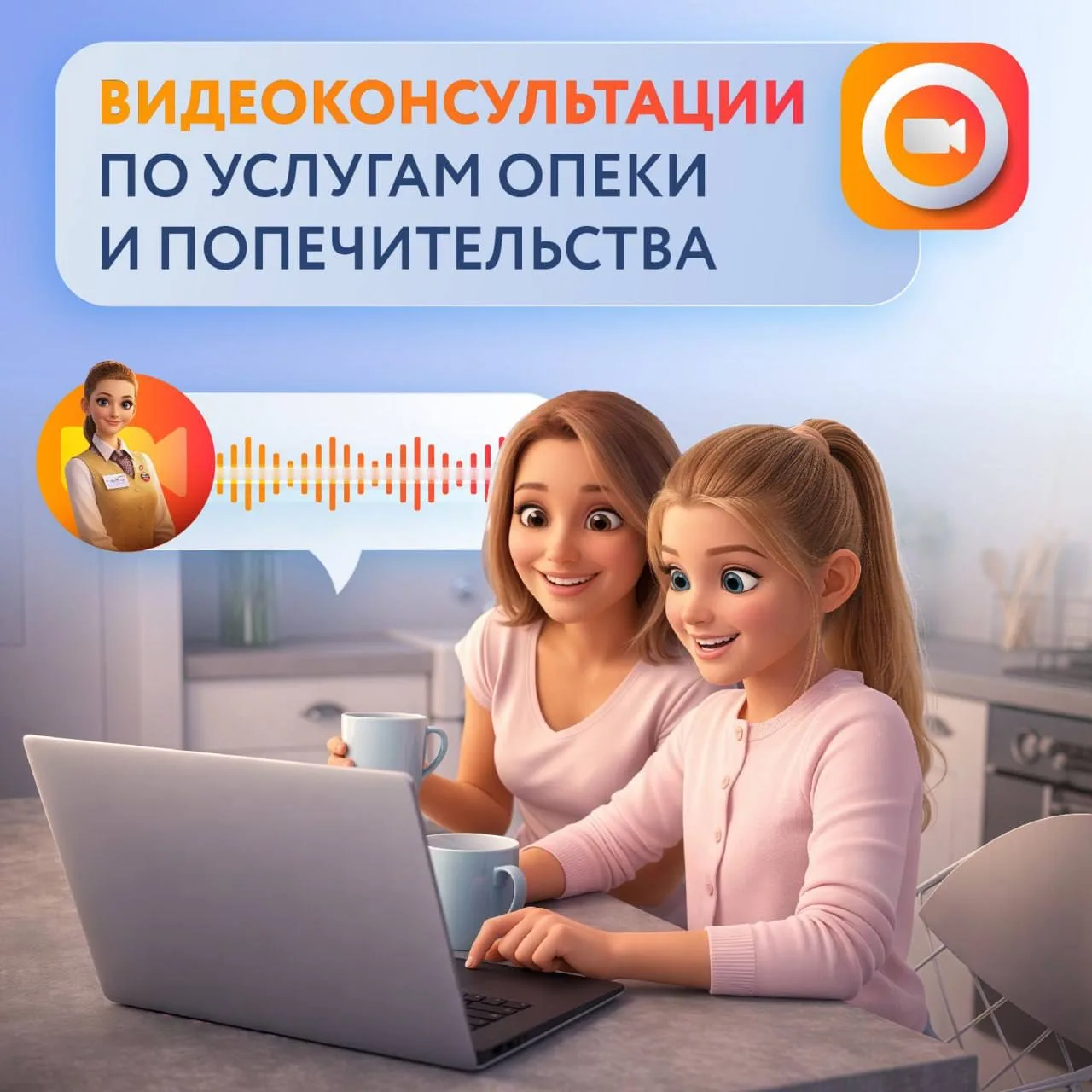 Видеоконсультации по услугам опеки и попечительства можно получить от сотрудников центров госуслуг, 