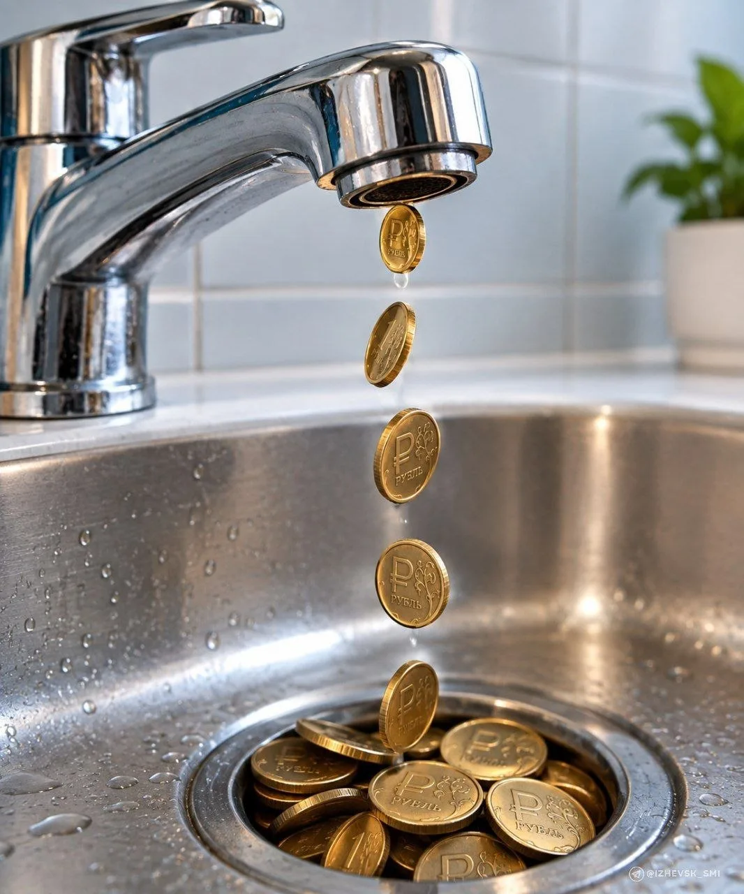 Золотая вода течёт из кранов в Ижевске: +15% к стоимости тарифа