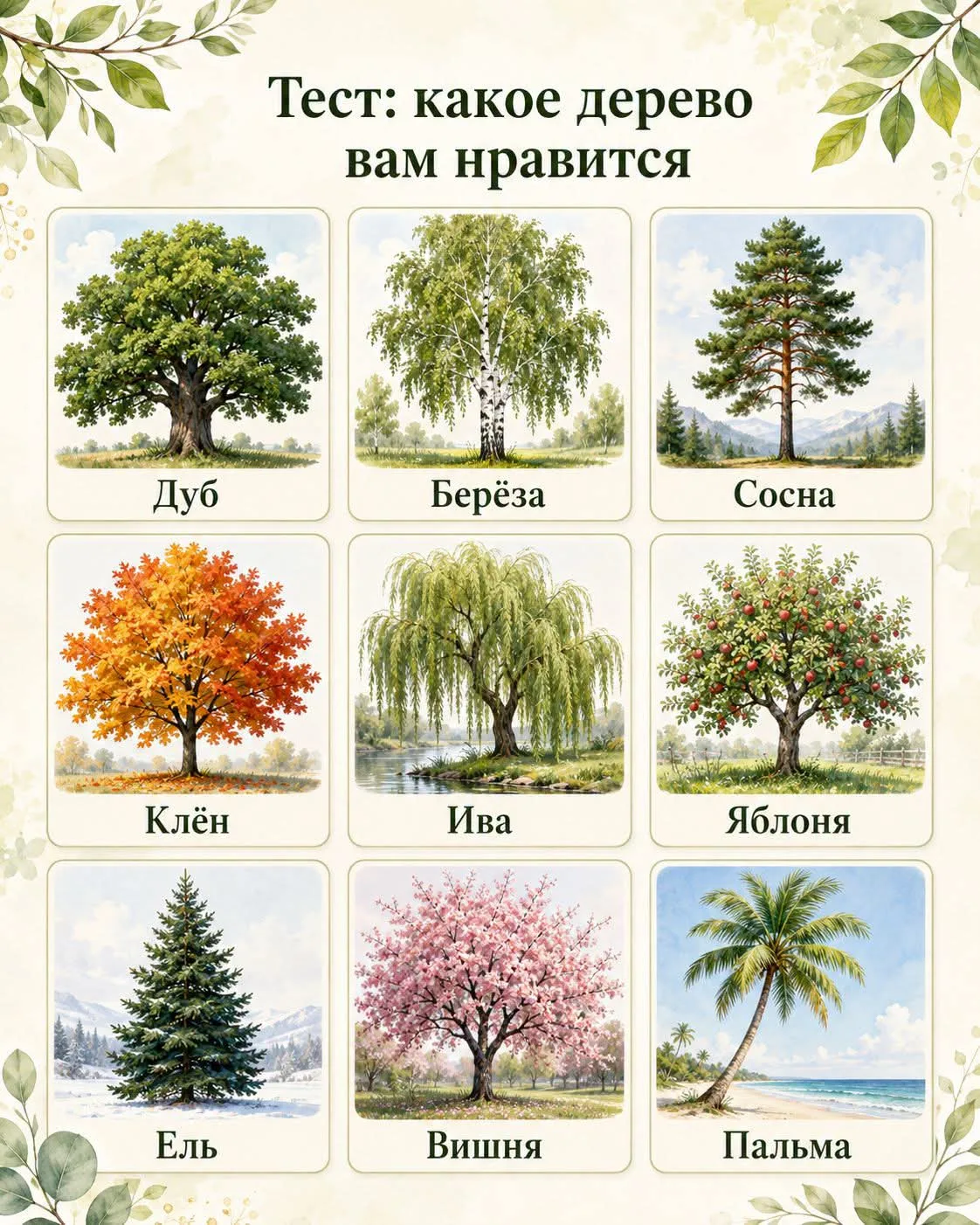 Какое дерево вам нравится, что это говорит о личности?