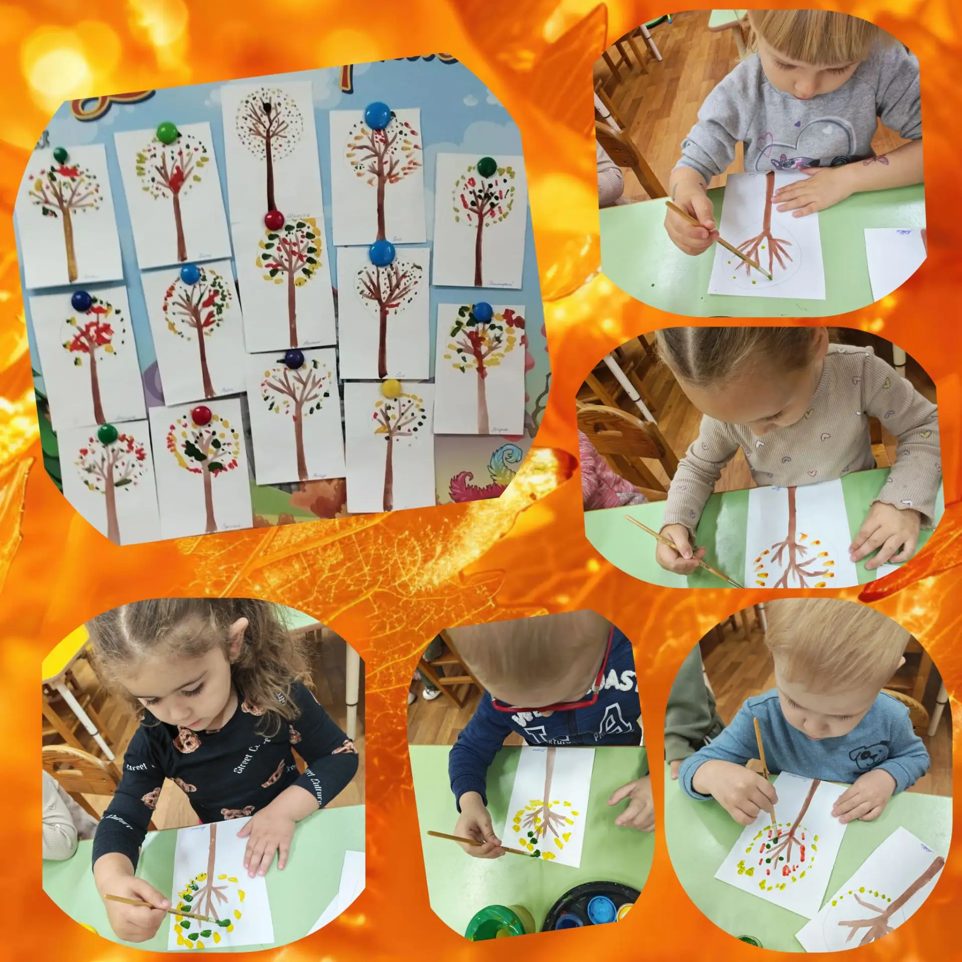 🍂Ребята из гр. Сказка создавали осенние деревья с помощью гуаши. Каждый из них проявил...