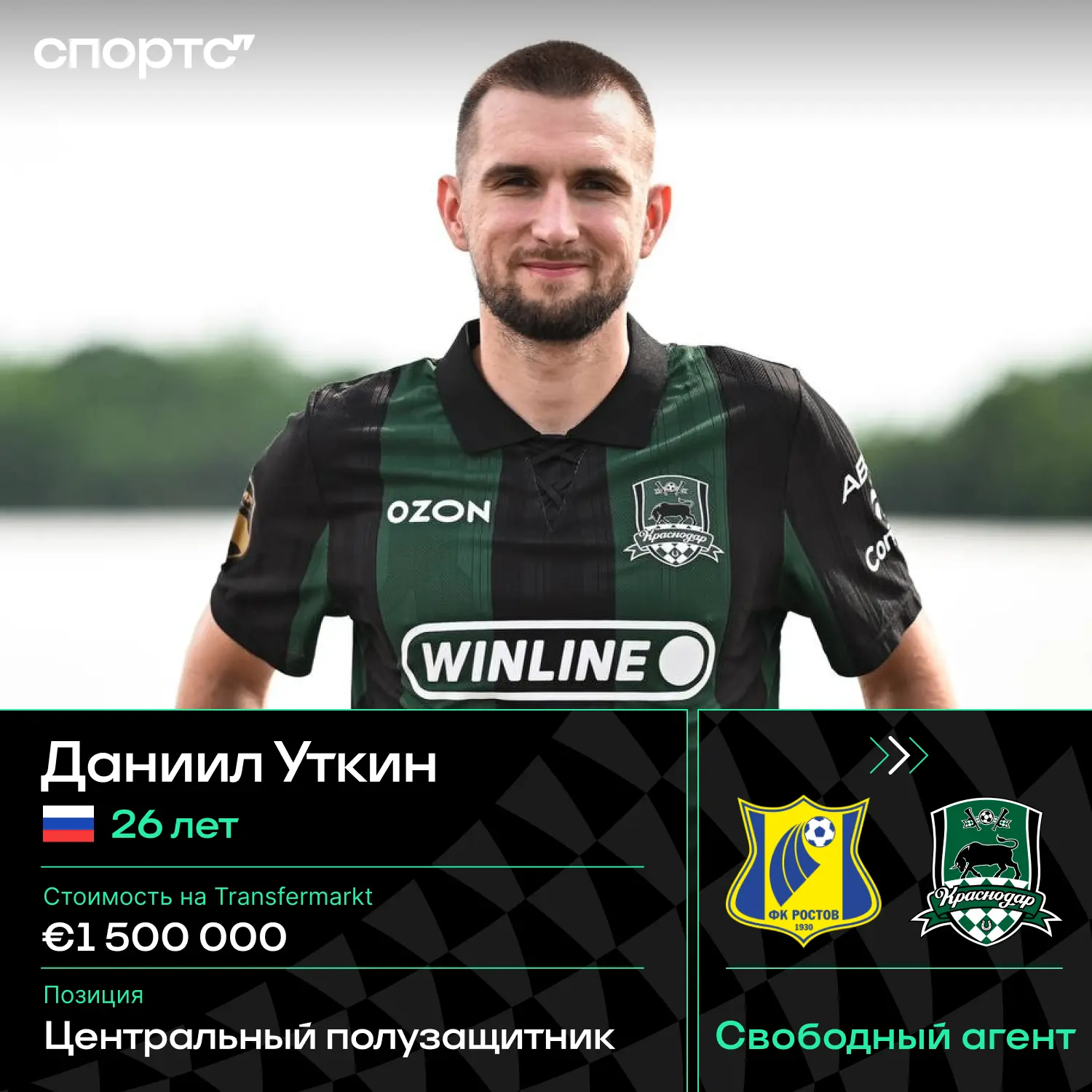 ❗️❗️Даниил Уткин вернулся в «Краснодар» свободным агентом – хавбек подписал контракт на...