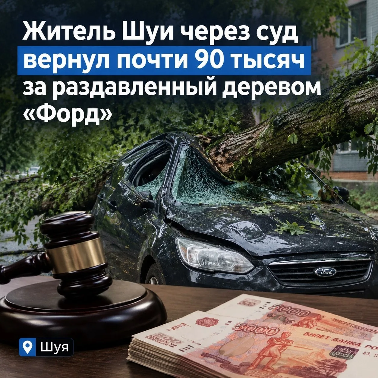 Спор жителя Шуи с администрацией города о компенсации восстановительных работ автомобил...