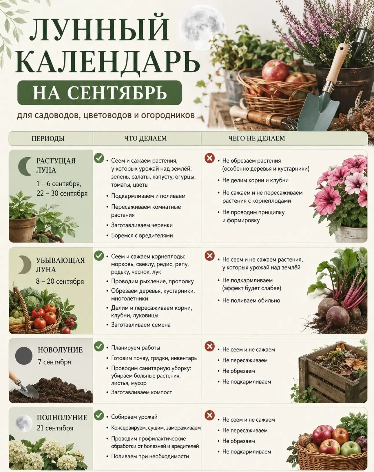 📆Лунный календарь на сентябрь