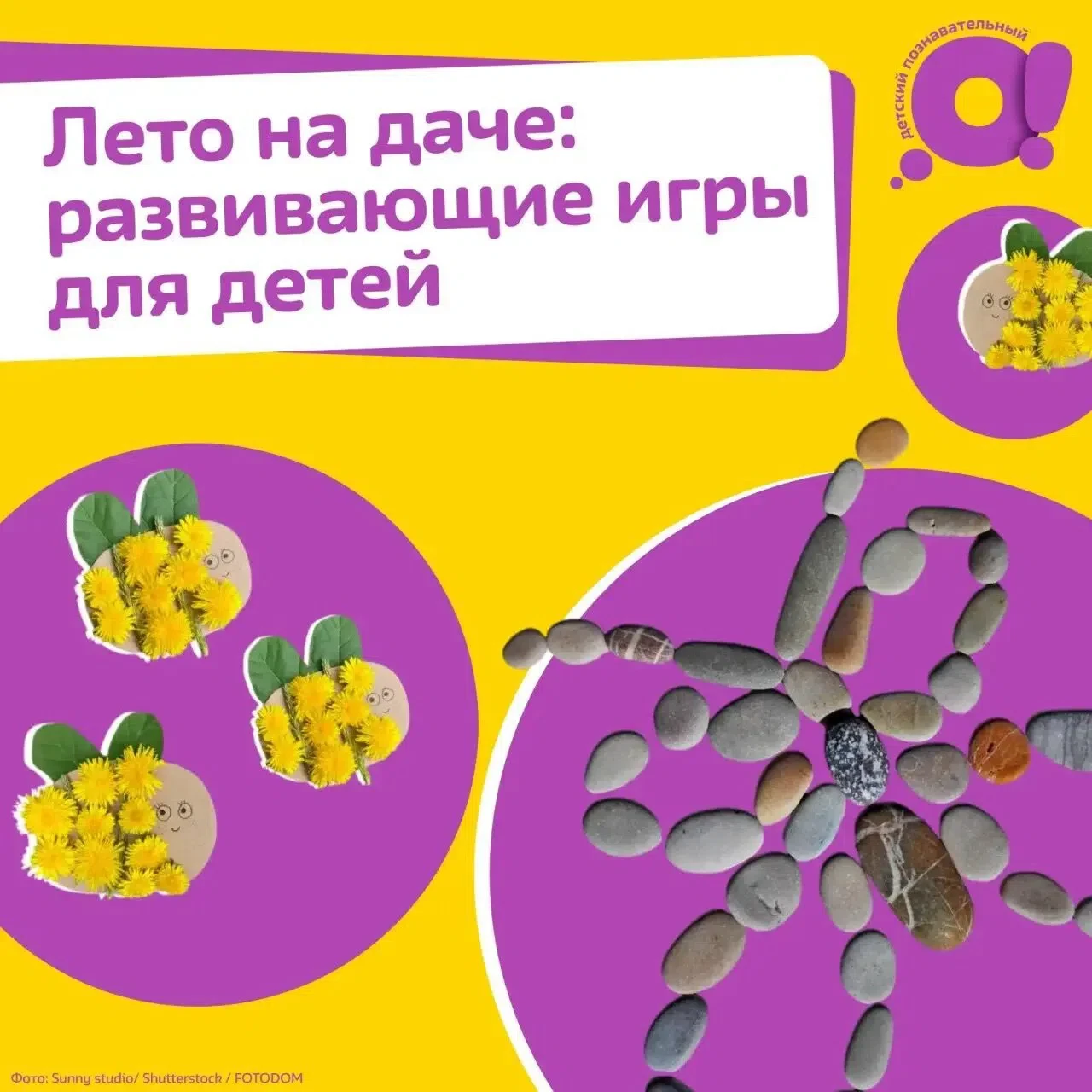 Ребёнку скучно на даче?🤔
         🌼Всё, что нужно для игры, уже есть вокруг: шишки, палочки, камуш