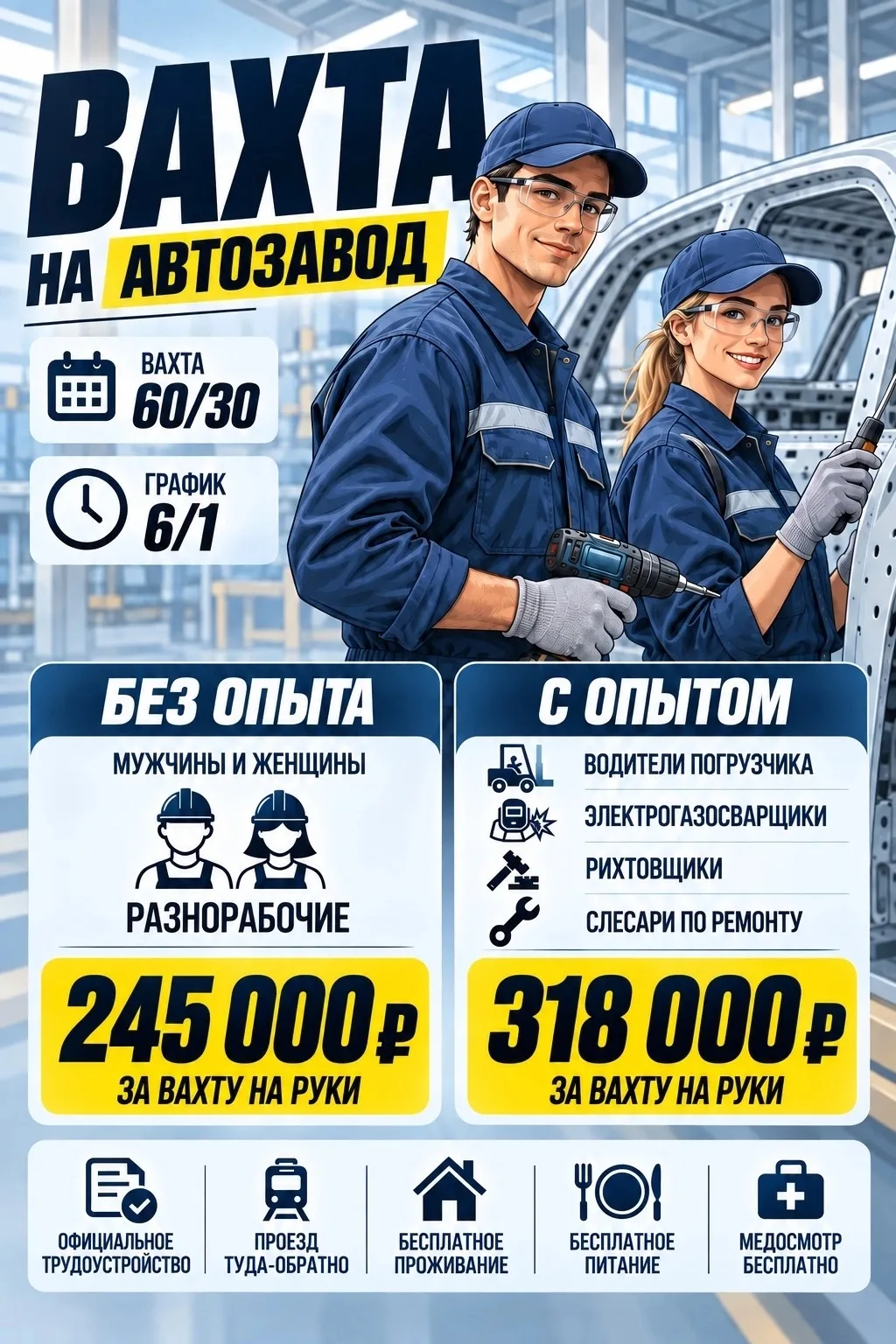🚘 АВТОЗАВОД ПРИГЛАШАЕТ НА ВАХТУ