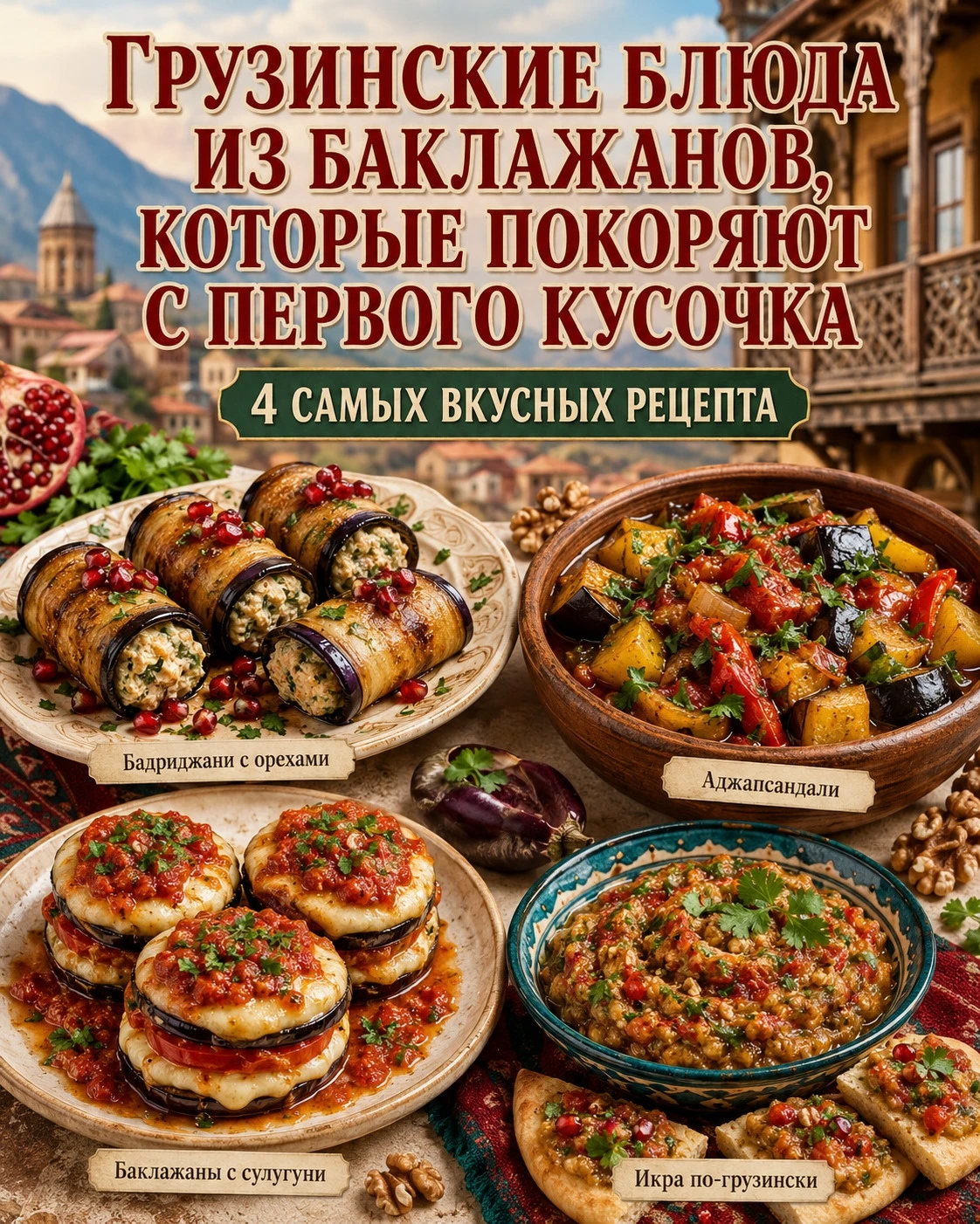 Грузинские блюда из баклажанов 🇬🇪🍆