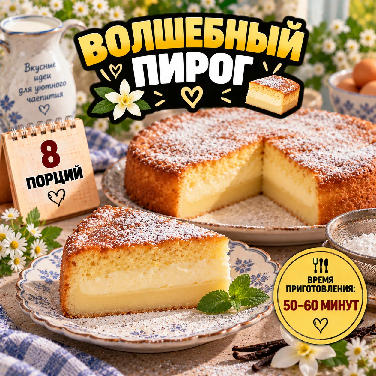 ✨ ВОЛШЕБНЫЙ ПИРОГ («УМНОЕ» ПИРОЖНОЕ)