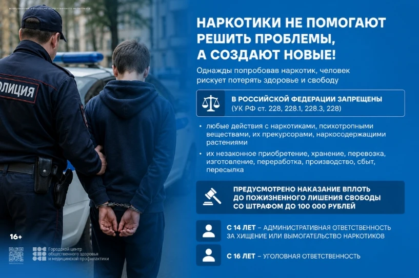 Однажды попробовав наркотик, вы можете потерять здоровье и свободу!

Сегодня в Петербурге стартовала