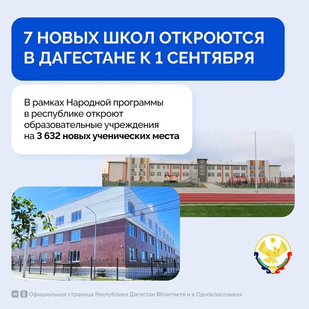 К 1 сентября в Дагестане станет больше школьных мест