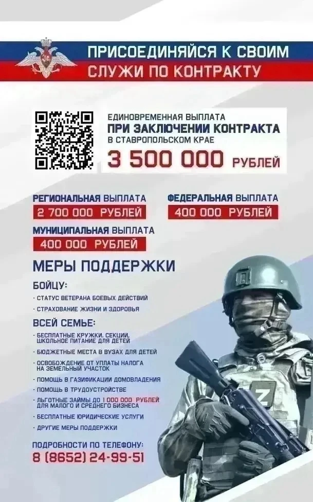 Министерство обороны Российской Федерации продолжает вести отбор на военную службу по контракту.

По