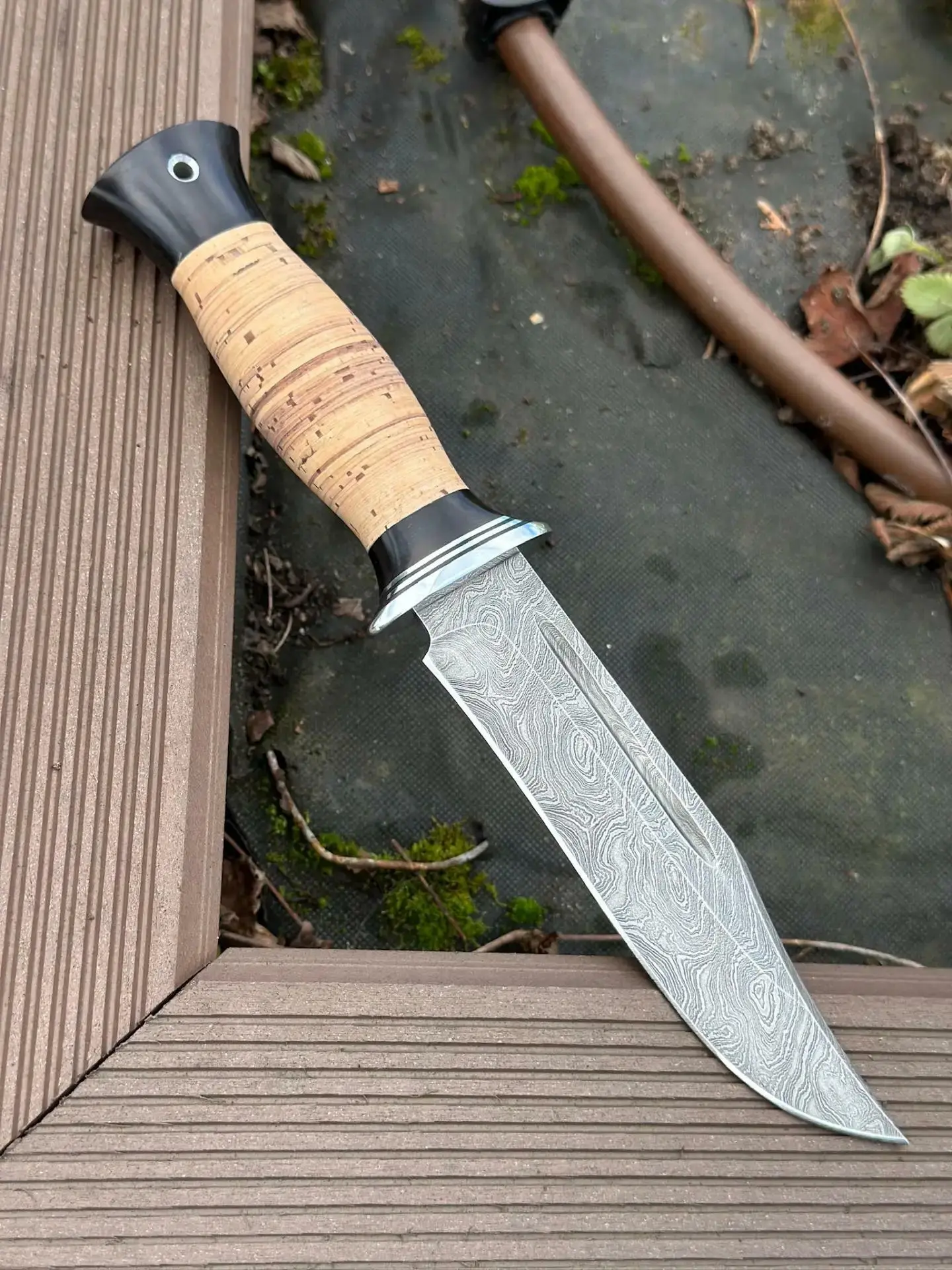⚔️Нож "Атака" из дамасской стали в 1500 слоёв.