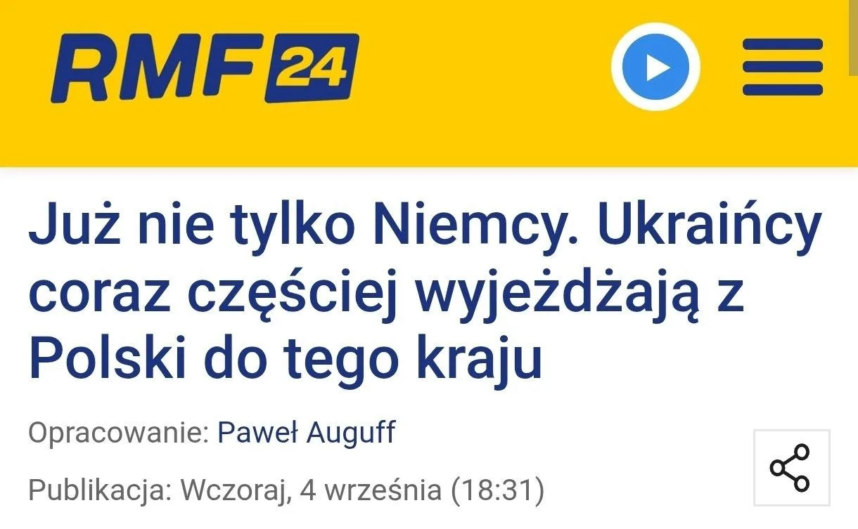 ❗️За месяц число украинцев с временной защитой в Польше сократилось на 8,1 тысячи - RMF24.