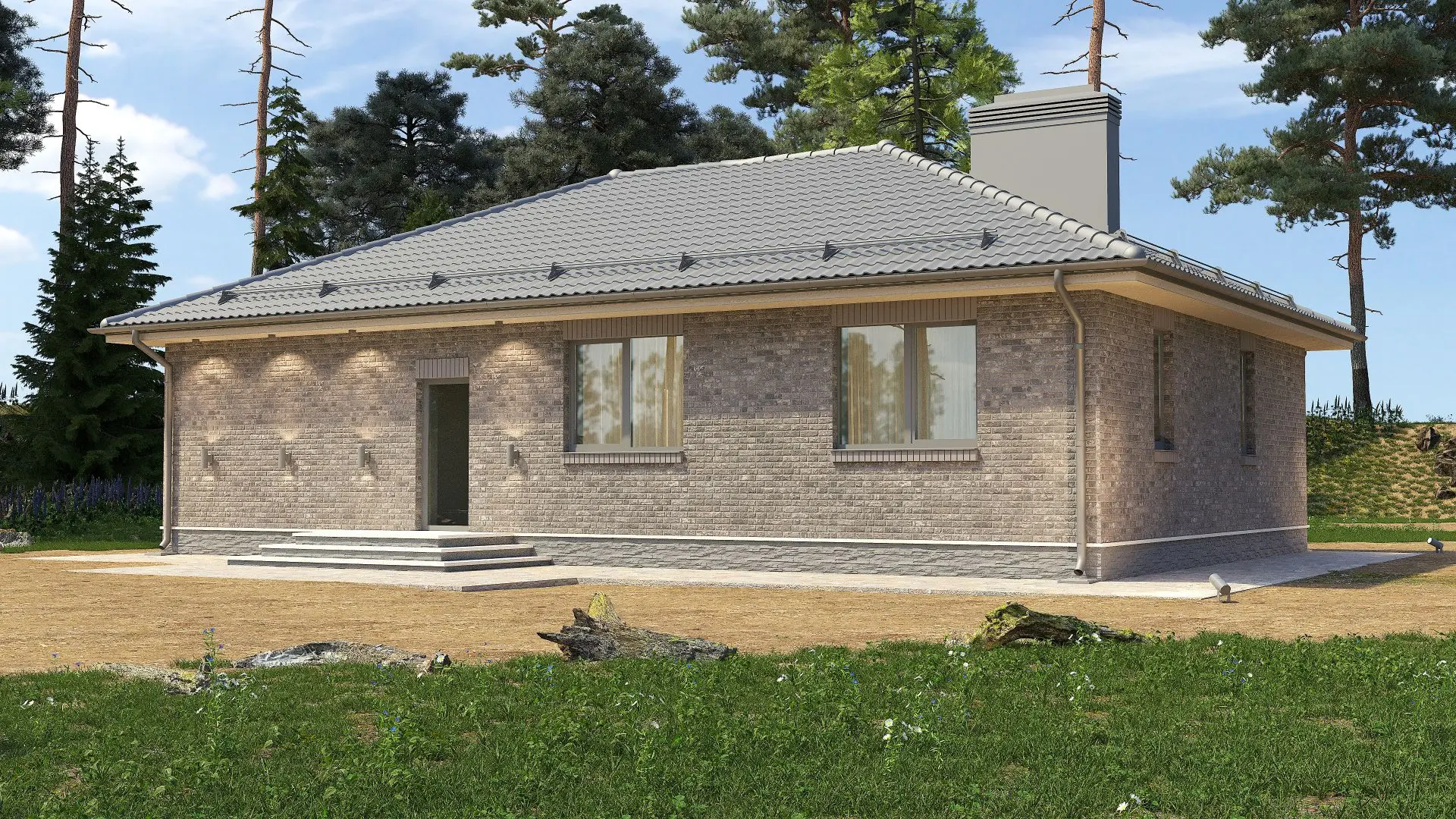 Проект "Простой" 110 м2 дома, но с очень интересной планировкой.