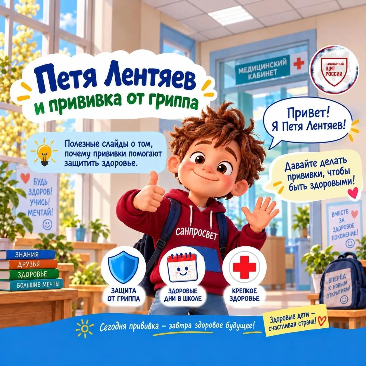 💉Как вакцинация помогает сохранить здоровье – рассказывает Петя Лентяев🧑🏻‍🦰