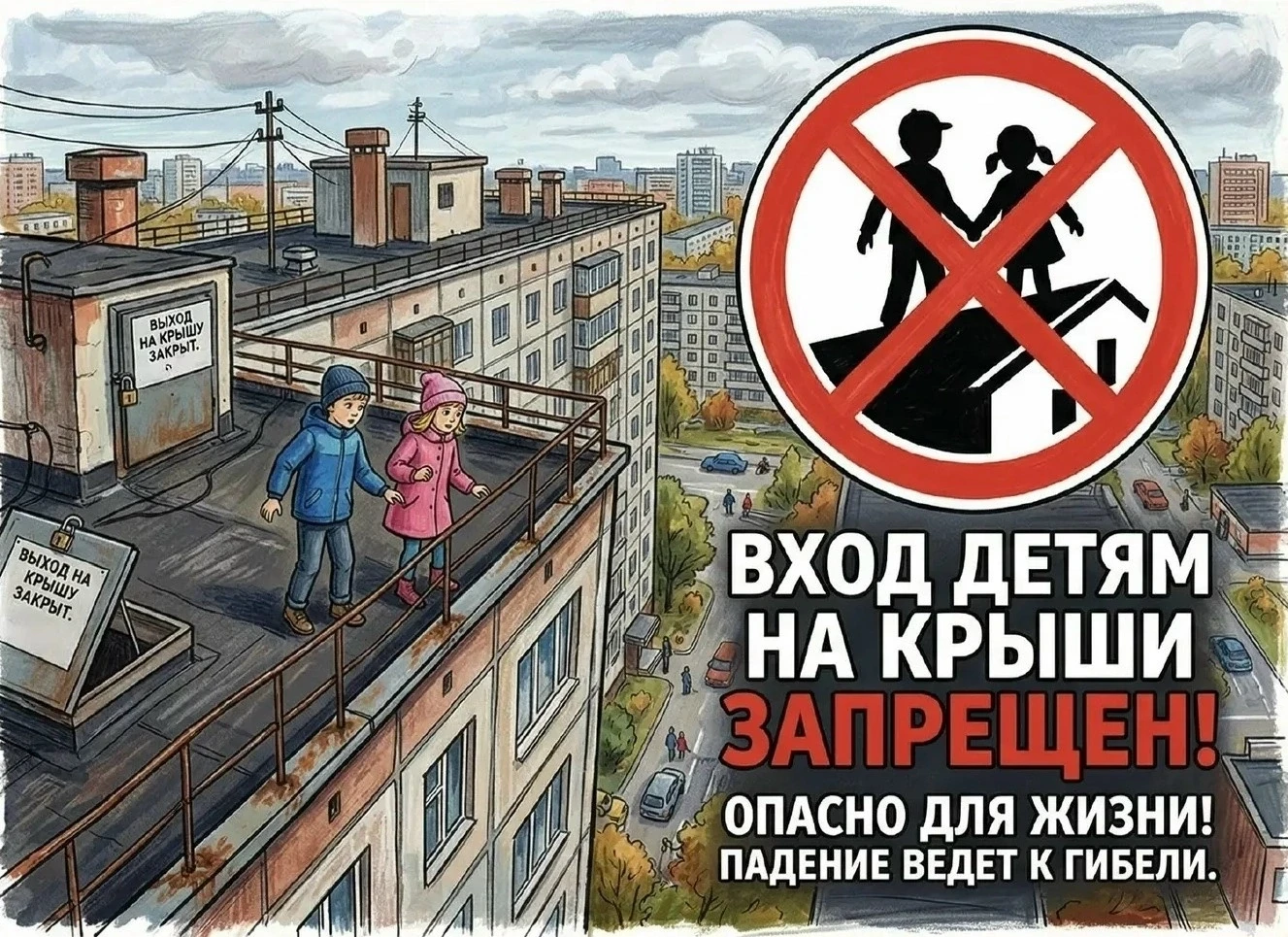💥 ПАМЯТКА по безопасности для учащихся и их родителей "О запрещении нахождения на крыш...