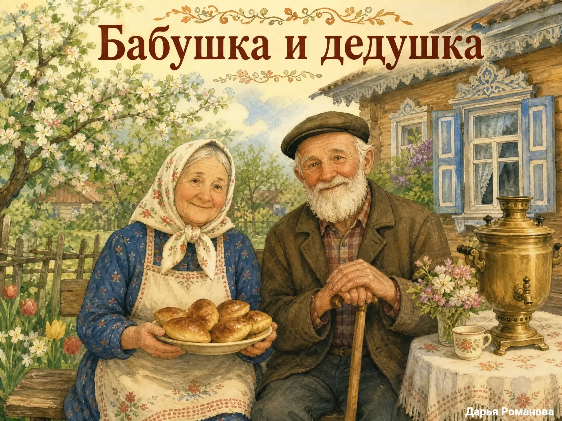 Неделя связной речи.
День 2
Бабушка и дедушка

В уютном деревенском домике, окруженном цветущим садо