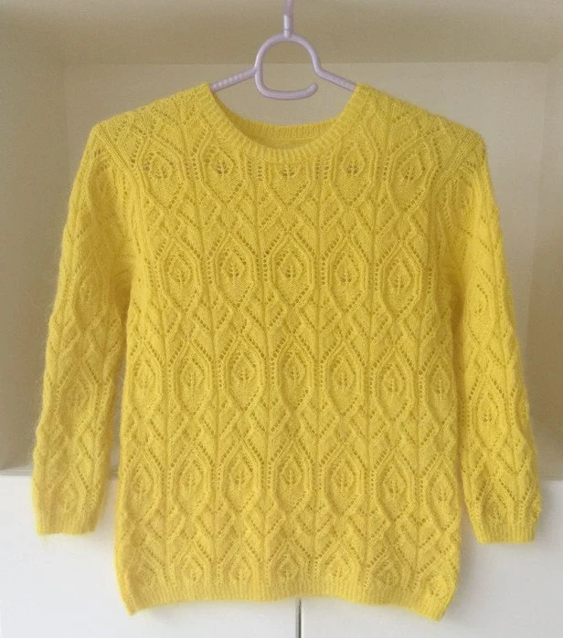 Джемпер ажурным узором из хлопковой пряжи🧶
