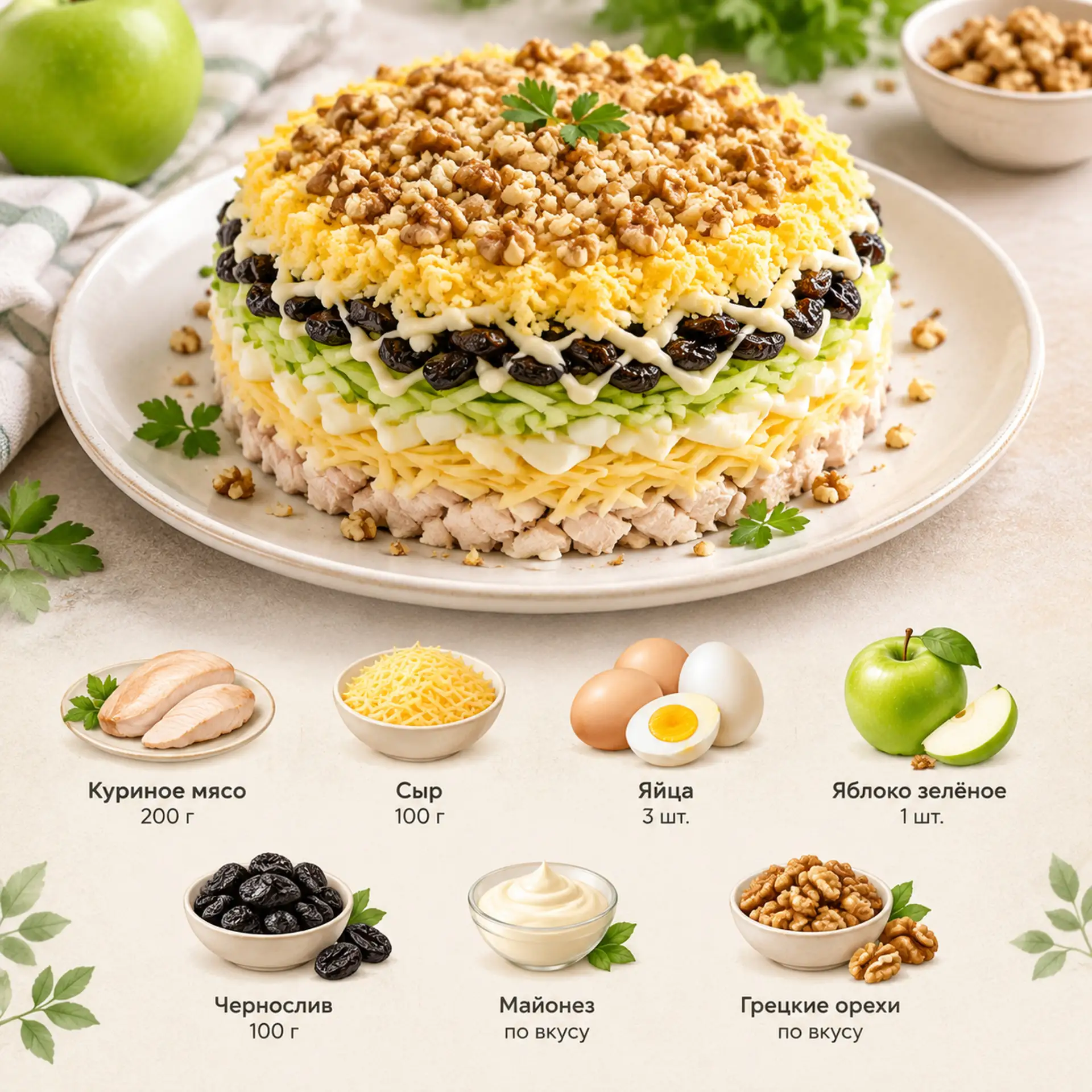 Салат «Черепаший вальс» 🤤